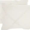 Pillows-Kirkland's Home Tufted Diamond Lumbar Pillows, Set Of 2 White
