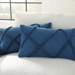 Pillows-Kirkland's Home Tufted Diamond Lumbar Pillows, Set Of 2 Blue