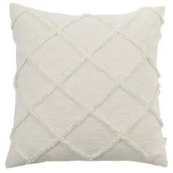 Pillows-Kirkland's Home Tufted Diamond Pillow Cover White