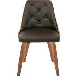 Dining Chairs-Kirkland's Home Tufted Faux Leather Dining Chairs, Set Of 2 Brown
