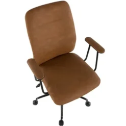 Office Furniture-Kirkland's Home Tufted Faux Leather Office Chair Brown