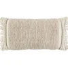 Pillows-Kirkland's Home Tufted Macrame Tassels Lumbar Pillow Ivory