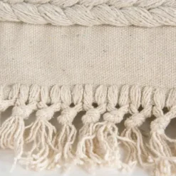 Pillows-Kirkland's Home Tufted Macrame Tassels Lumbar Pillow Ivory
