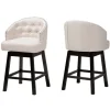 Bar Stools & Counter Height Stools-Kirkland's Home Tufted Seat Swivel Counter Stools, Set Of 2 Ivory