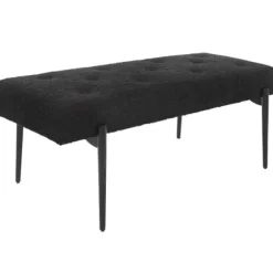 Benches & Ottomans-Kirkland's Home Tufted Shearling Bench Black