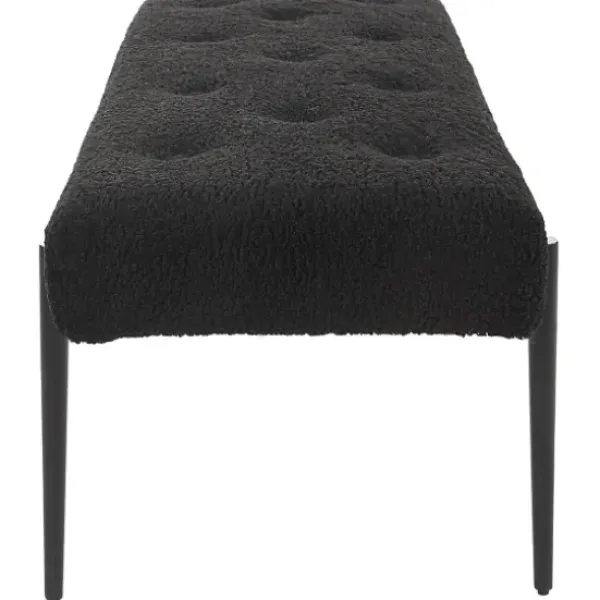 Benches & Ottomans-Kirkland's Home Tufted Shearling Bench Black