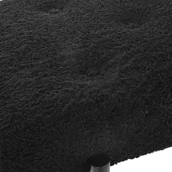Benches & Ottomans-Kirkland's Home Tufted Shearling Bench Black