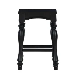 Bar Stools & Counter Height Stools-Kirkland's Home Turned Legs Island Stools, Set Of 2 Black
