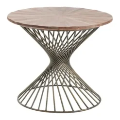 Accent & End Tables-Kirkland's Home Turner Twisted Base Side Table Brown