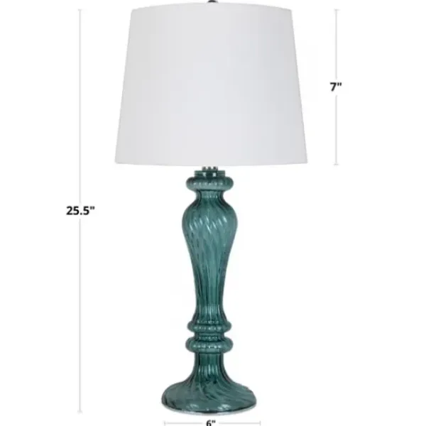 Table Lamps-Kirkland's Home Turquoise Glass Table Lamps, Set Of 2 White