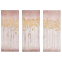 Canvas Art-Kirkland's Home Twilight Forest Canvas Art Prints, Set Of 3 Red/Gold/White