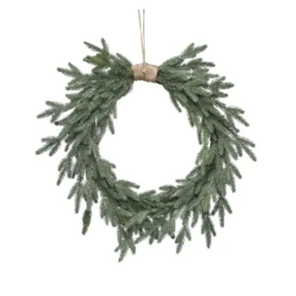 Wreaths-Kirkland's Home Twine Bound Fir Branch Wreath Green