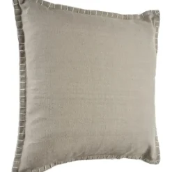 Pillows-Kirkland's Home Twine Embroidered Edge Pillow, 24 In. Brown
