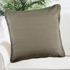 Pillows-Kirkland's Home Twine Embroidered Edge Pillow, 24 In. Brown