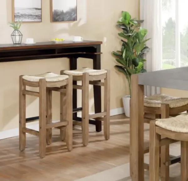 Bar Stools & Counter Height Stools-Kirkland's Home Twisted Seagrass And Wood Bar Stool Tan