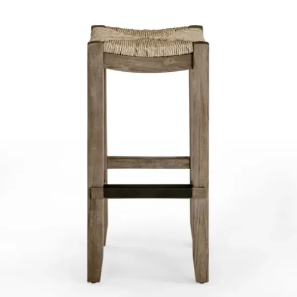 Bar Stools & Counter Height Stools-Kirkland's Home Twisted Seagrass And Wood Bar Stool Tan