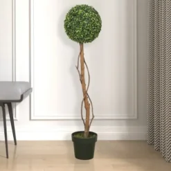 Trees & Topiaries-Kirkland's Home Twisted Trunk Boxwood Ball Topiary