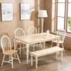 Dining Tables-Kirkland's Home Two Toned Wood Farmhouse Dining Table Tan/White