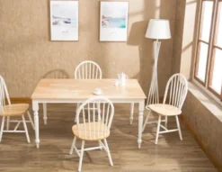 Dining Tables-Kirkland's Home Two Toned Wood Farmhouse Dining Table Tan/White