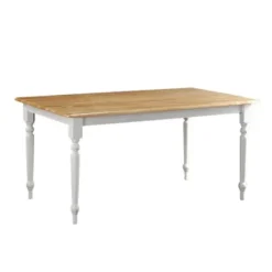 Dining Tables-Kirkland's Home Two Toned Wood Farmhouse Dining Table Tan/White