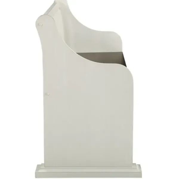 Entryway Furniture-Kirkland's Home Two-Tone Dark Oak And Ivory High Back Wooden Bench White
