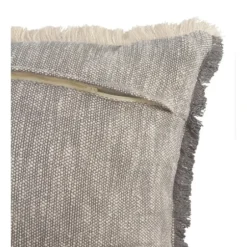 Pillows-Kirkland's Home Two-Tone Gray Woven Accent Pillow Gray/White