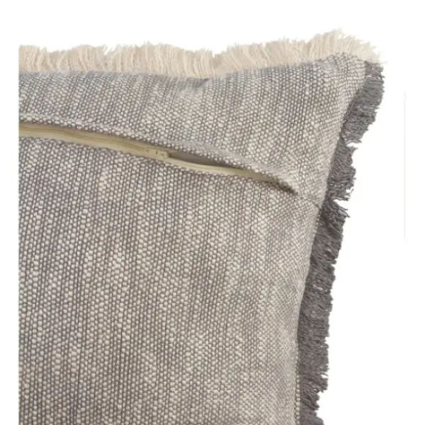 Pillows-Kirkland's Home Two-Tone Gray Woven Accent Pillow Gray/White