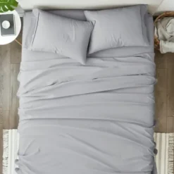 Bed Sheets-Kirkland's Home Ultra Soft 4-Pc. Queen Sheet Set Gray