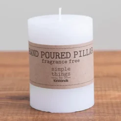 Candles-Kirkland's Home Unscented Pillar Candle, 4 In. White
