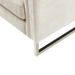 Accent Chairs-Kirkland's Home Upholstered And Chrome Accent Chair Ivory