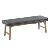 Benches & Ottomans-Kirkland's Home Upholstered And Wood Legs Bench Gray