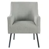 Accent Chairs-Kirkland's Home Upholstered Black Legs Accent Chair Gray