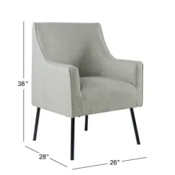 Accent Chairs-Kirkland's Home Upholstered Black Legs Accent Chair Gray