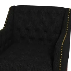 Accent Chairs-Kirkland's Home Upholstered Button Tufted Accent Chair Black