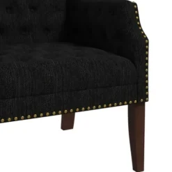 Accent Chairs-Kirkland's Home Upholstered Button Tufted Accent Chair Black