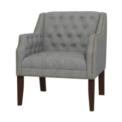 Accent Chairs-Kirkland's Home Upholstered Button Tufted Accent Chair Gray