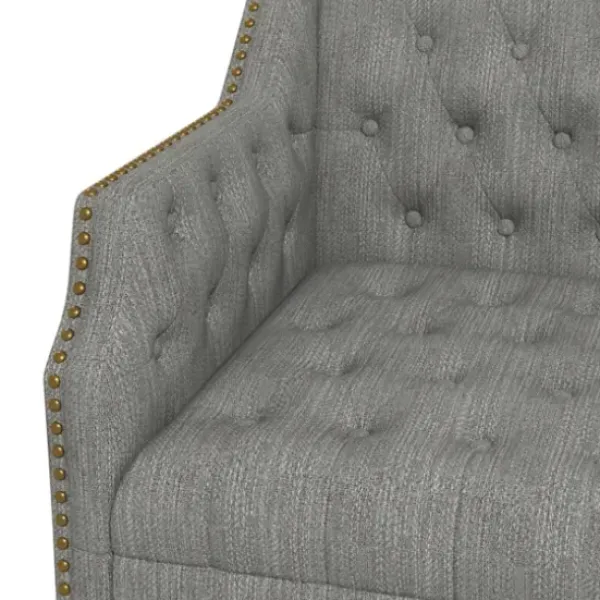 Accent Chairs-Kirkland's Home Upholstered Button Tufted Accent Chair Gray