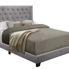 Beds & Headboards-Kirkland's Home Upholstered Button Tufted Wing King Bed Gray