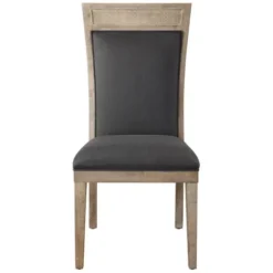 Dining Chairs-Kirkland's Home Upholstered Cane Detailing Dining Chair Gray