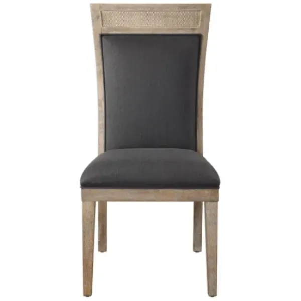 Dining Chairs-Kirkland's Home Upholstered Cane Detailing Dining Chair Gray