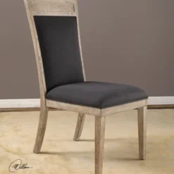Dining Chairs-Kirkland's Home Upholstered Cane Detailing Dining Chair Gray