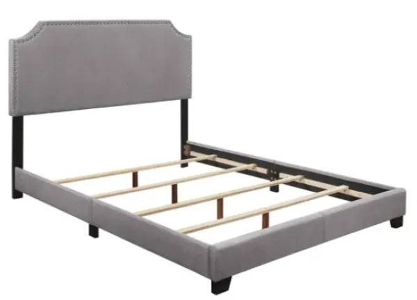 Beds & Headboards-Kirkland's Home Upholstered Channing King Bed Gray