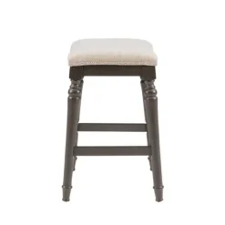 Bar Stools & Counter Height Stools-Kirkland's Home Upholstered Curved Seat Counter Stool Gray