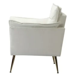 Accent Chairs-Kirkland's Home Upholstered Flange Accent Chair Ivory