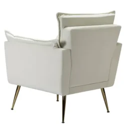 Accent Chairs-Kirkland's Home Upholstered Flange Accent Chair Ivory