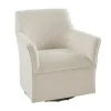 Accent Chairs-Kirkland's Home Upholstered Flared Arm Swivel Accent Chair Ivory