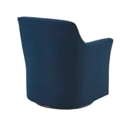 Accent Chairs-Kirkland's Home Upholstered Flared Arm Swivel Accent Chair Blue