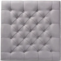 Benches & Ottomans-Kirkland's Home Upholstered Linen Tufted Ottoman With Shelf Gray