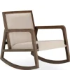 Accent Chairs-Kirkland's Home Upholstered Linen Wood Rocker Accent Chair Ivory