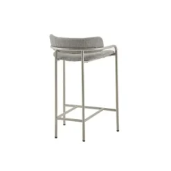 Bar Stools & Counter Height Stools-Kirkland's Home Upholstered Low Back Counter Stool Gray